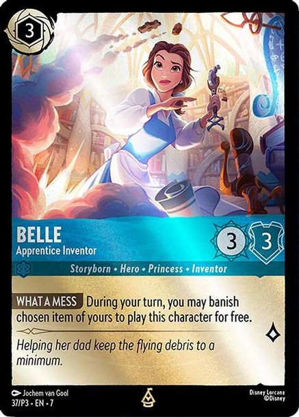 (Foil) Belle - Apprentice Inventor (Promo) 37/P3 - Disney Lorcana Promo Cards (DLPC)