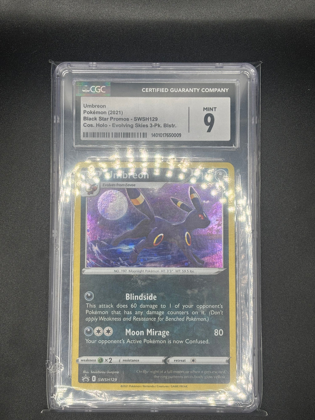 Umbreon - SWSH129 - SWSH: Sword & Shield Promo Cards (SWSD) CGC GRADED MINT 9