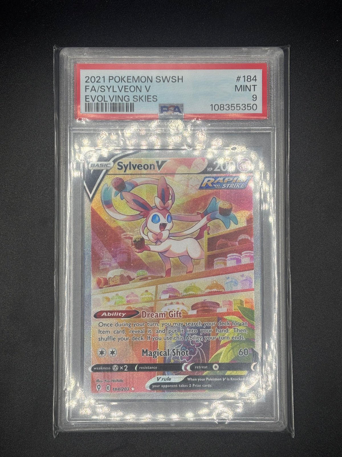 Sylveon V (Alternate Full Art) - SWSH07: Evolving Skies (SWSH07) PSA GRADED MINT 9