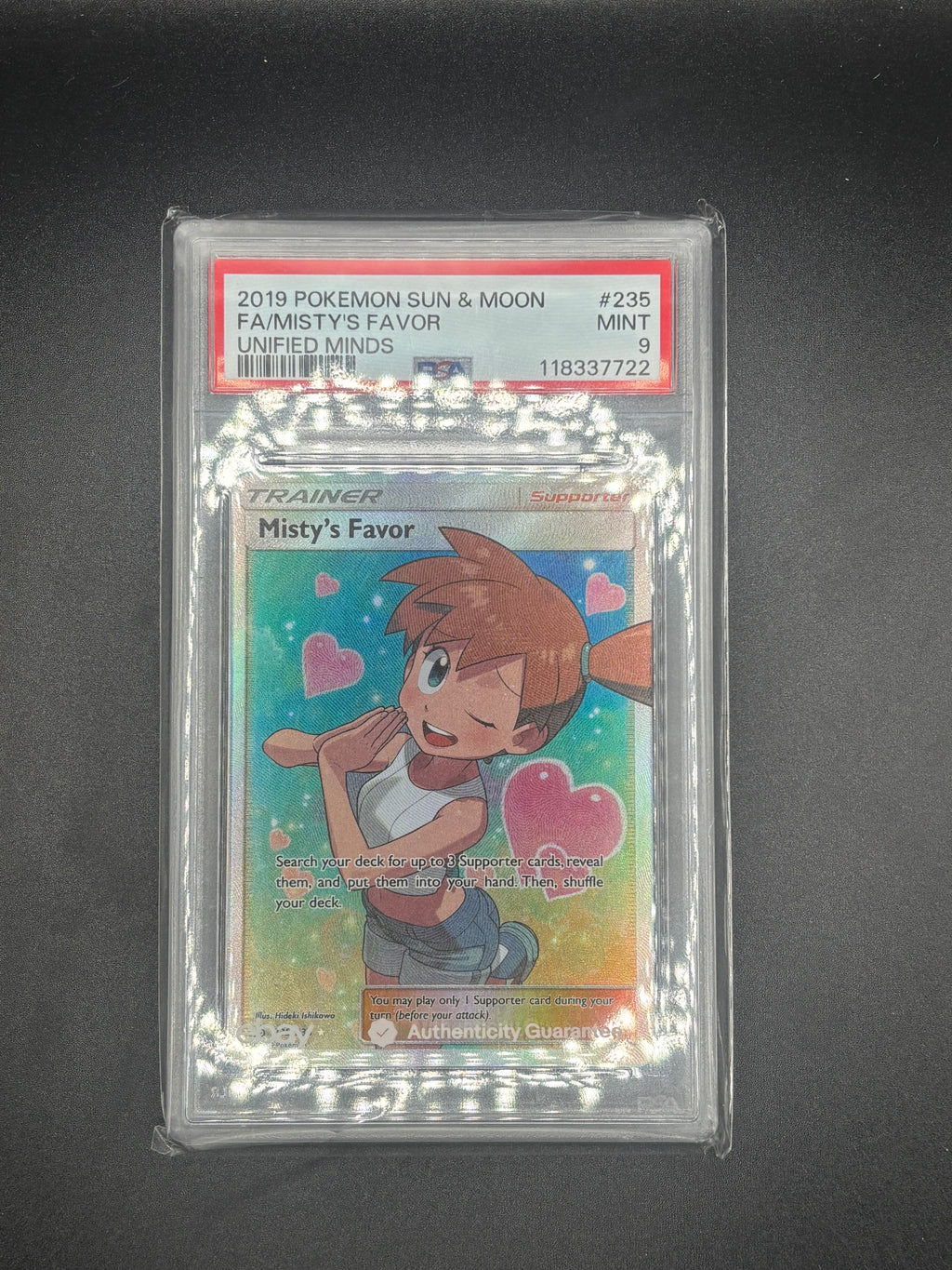 Misty's Favor (Full Art) - SM - Unified Minds (SM11) PSA GRADED MINT 9