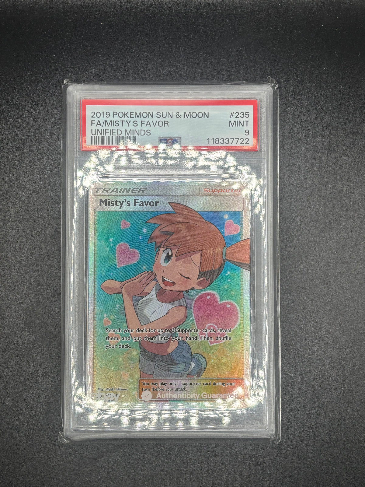 Misty's Favor (Full Art) - SM - Unified Minds (SM11) PSA GRADED MINT 9
