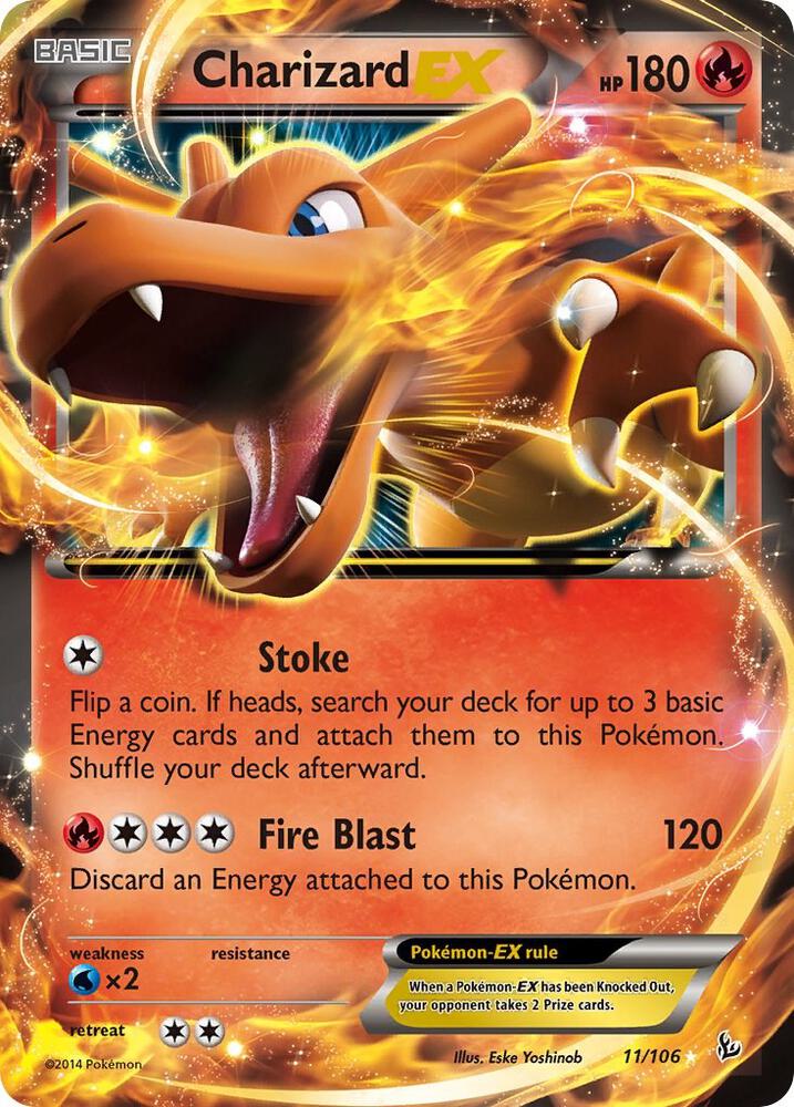 (Moderately played) Charizard EX (11) - XY - Flashfire (FLF)