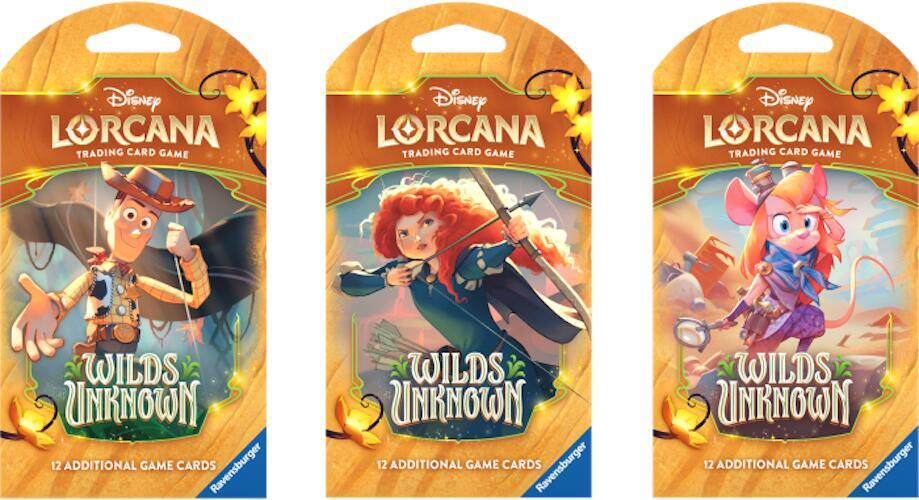 Disney Lorcana: Wilds Unknown Sleeved Booster Pack Art Bundle [Set of 3] - Wilds Unknown (12)