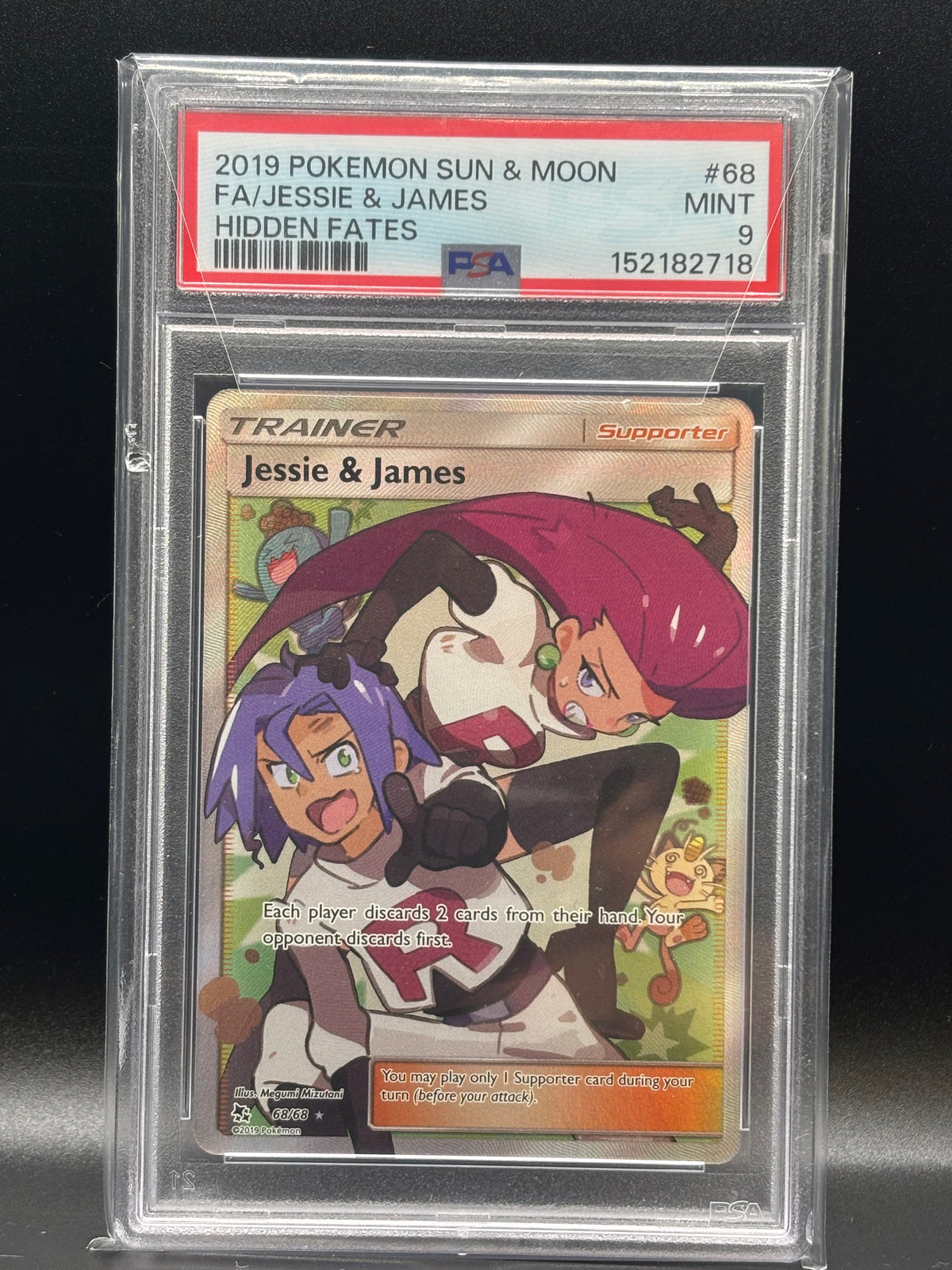 Jessie & James (Full Art) - Hidden Fates (HIF) PSA GRADED MINT 9