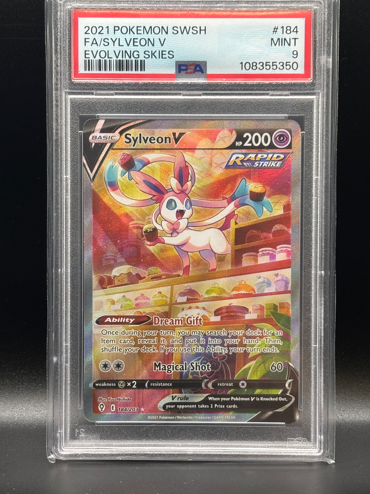 Sylveon V (Alternate Full Art) - SWSH07: Evolving Skies (SWSH07) PSA GRADED MINT 9