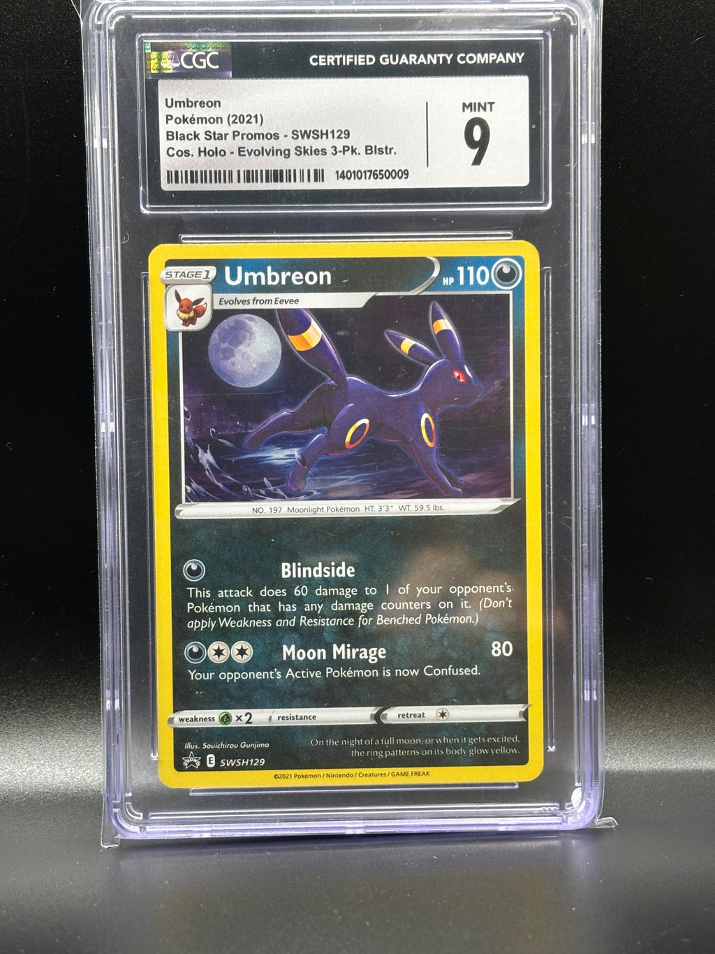 Umbreon - SWSH129 - SWSH: Sword & Shield Promo Cards (SWSD) CGC GRADED MINT 9