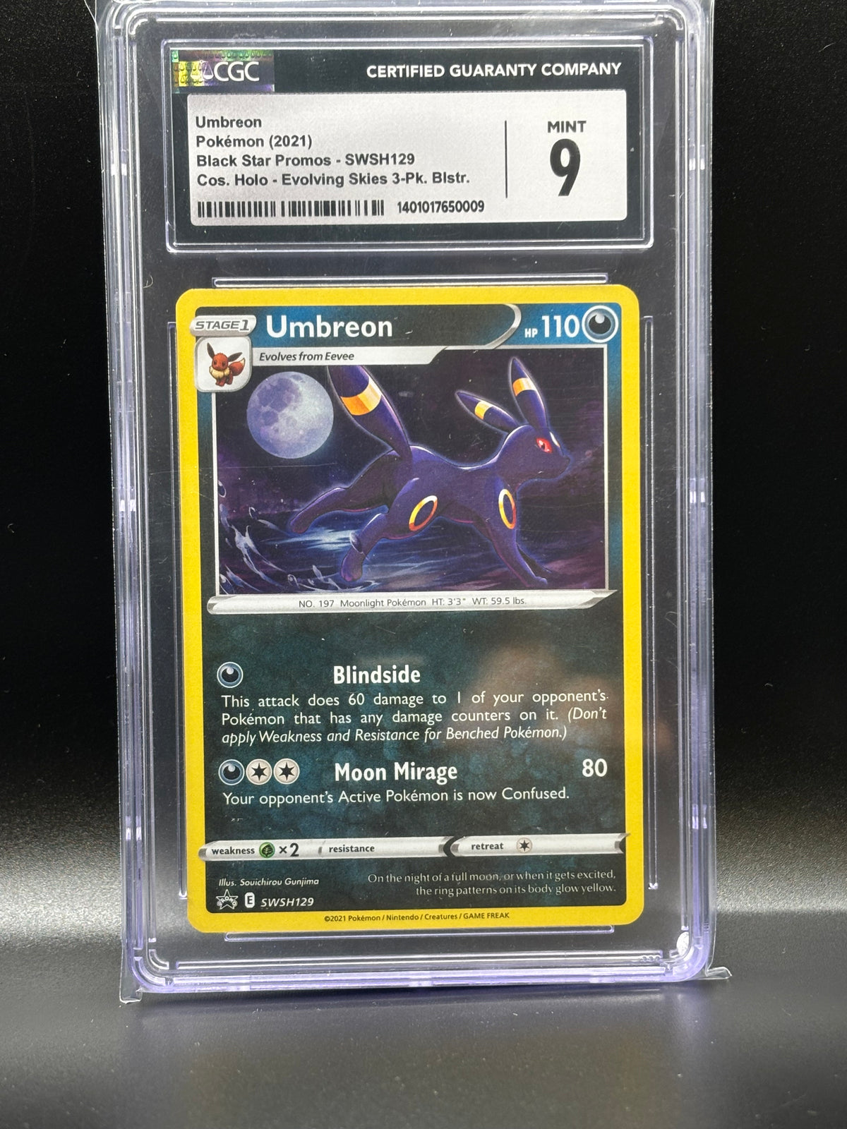 Umbreon - SWSH129 - SWSH: Sword & Shield Promo Cards (SWSD) CGC GRADED MINT 9