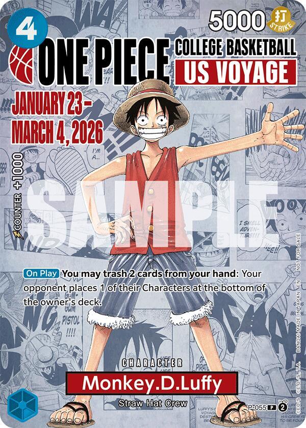 Monkey.D.Luffy (055) (College Basketball US Voyage) - One Piece Promotion Cards (OP-PR)