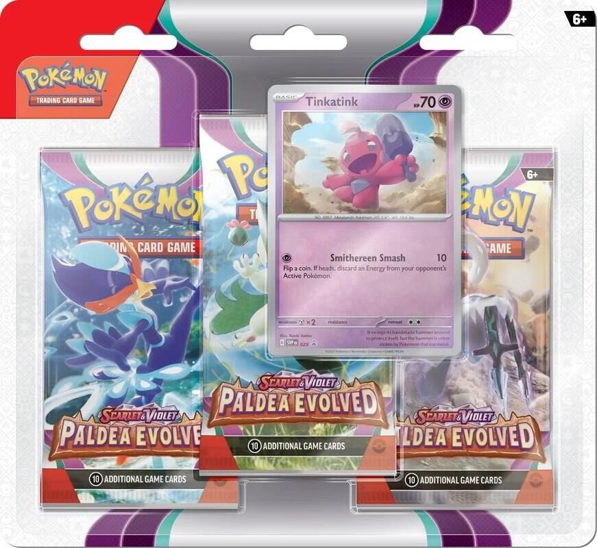 Paldea Evolved 3 Pack Blister [Tinkatink] - SV02: Paldea Evolved (PAL) SV02: Paldea Evolved