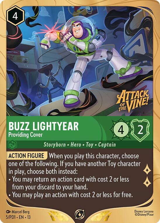 (Sealed) Buzz Lightyear - Providing Cover (Prerelease Promo) - Disney Lorcana Promo Cards (DLPC)
